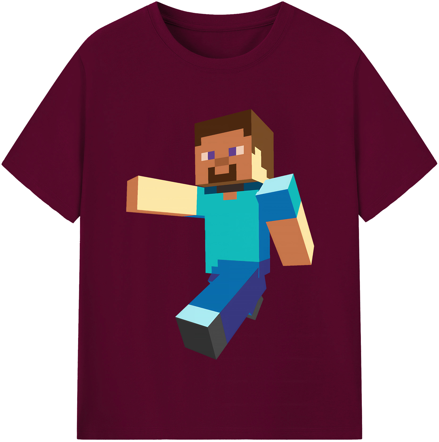 （画像用） マインクラフト ブロックの世界 Minecraft MC Block world レディースカジュアルプリントTシャツ（綿100％）